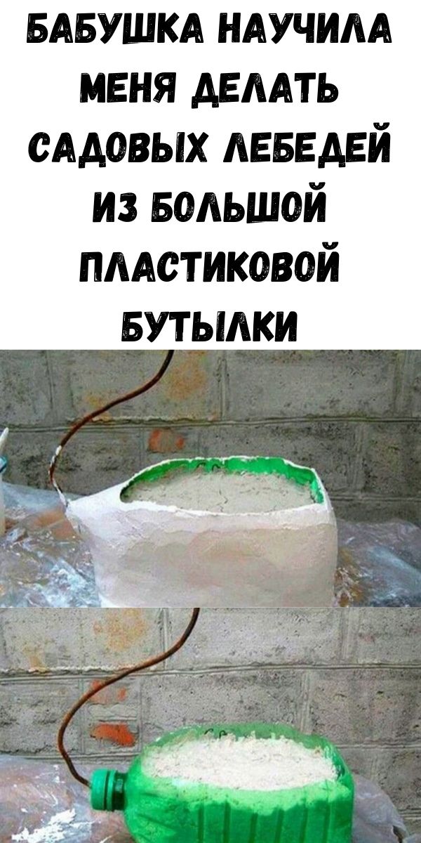 Бабушка научила меня делать садовых лебедей из большой пластиковой бутылки