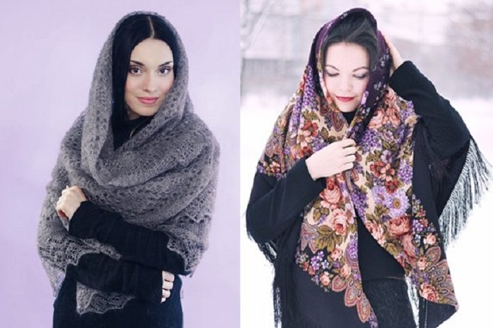 Как повязать платок на голову зимой