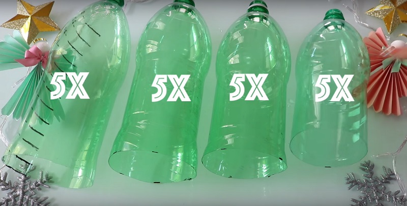 Как получить елку из пластиковых бутылок