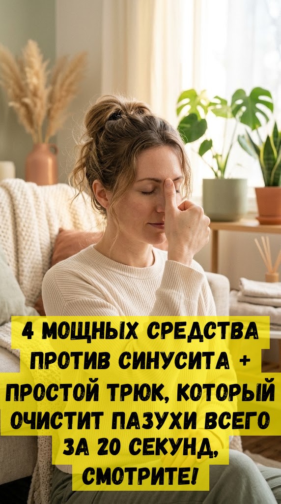 4 мощных средства против СИНУСИТА + простой трюк, который очистит пазухи всего за 20 секунд, смотрите! 4 мощных средства против СИНУСИТА + простой трюк, который очистит пазухи всего за 20 секунд, смотрите!