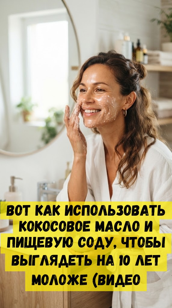 Вот как использовать кокосовое масло и пищевую соду, чтобы выглядеть на 10 лет моложе (ВИДЕО