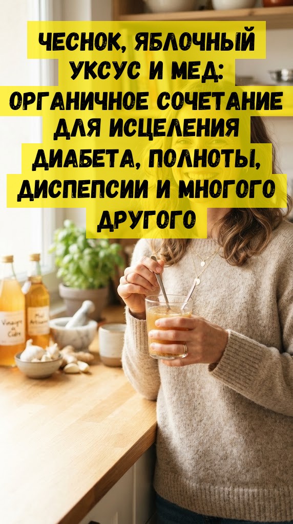 Чеснок, яблочный уксус и мед: органичное сочетание для исцеления диабета, полноты, диспепсии и многого другого