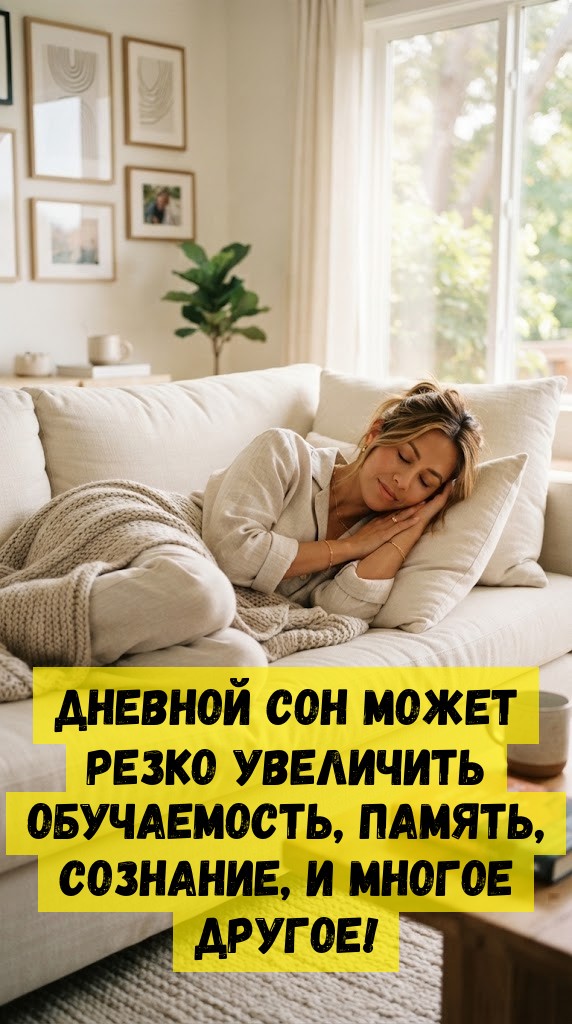 Дневной сон может резко увеличить обучаемость, память, сознание, и многое другое!