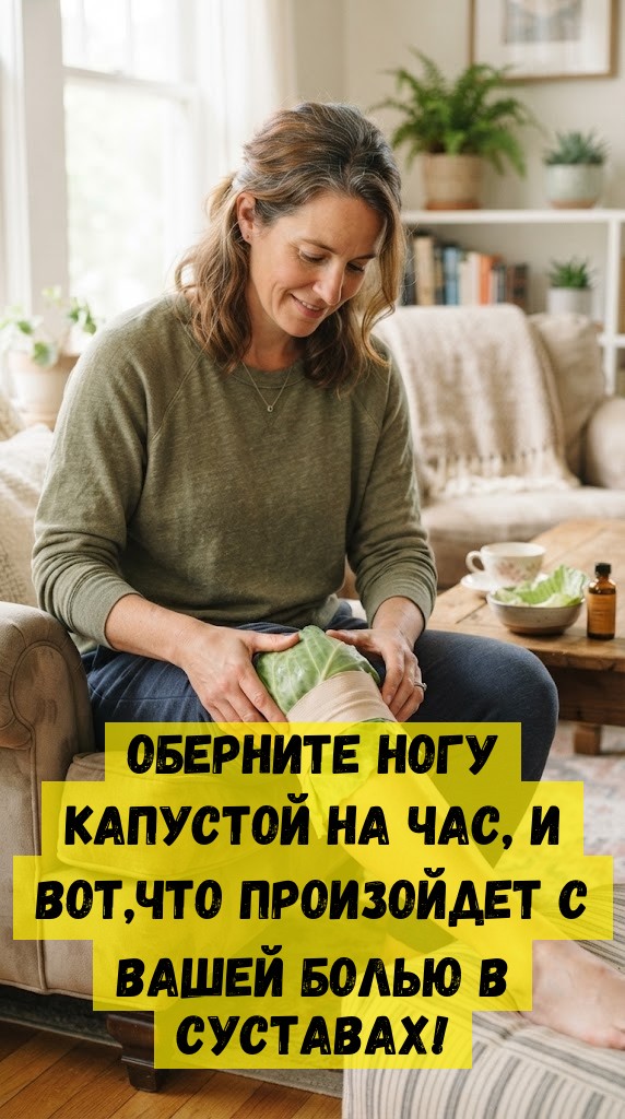 Оберните ногу капустой на час, и вот,что произойдет с вашей болью в суставах! Оберните ногу капустой на час, и вот,что произойдет с вашей болью в суставах!