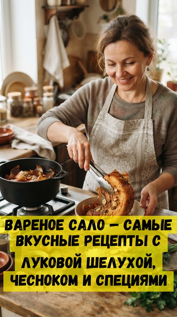 Вареное сало &mdash; самые вкусные рецепты с луковой шелухой, чесноком и специями
