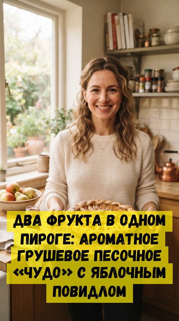 Два фрукта в одном пироге: ароматное грушевое песочное &laquo;чудо&raquo; с яблочным повидлом