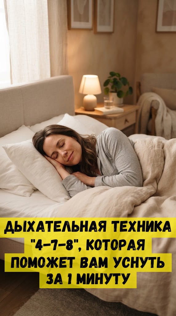 Дыхательная техника "4-7-8", которая поможет вам уснуть за 1 минуту Дыхательная техника "4-7-8", которая поможет вам уснуть за 1 минуту