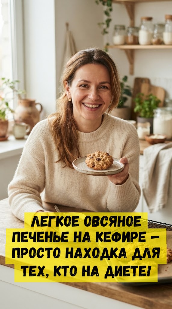 Легкое Овсяное печенье на кефире &mdash; просто находка для тех, кто на диете!