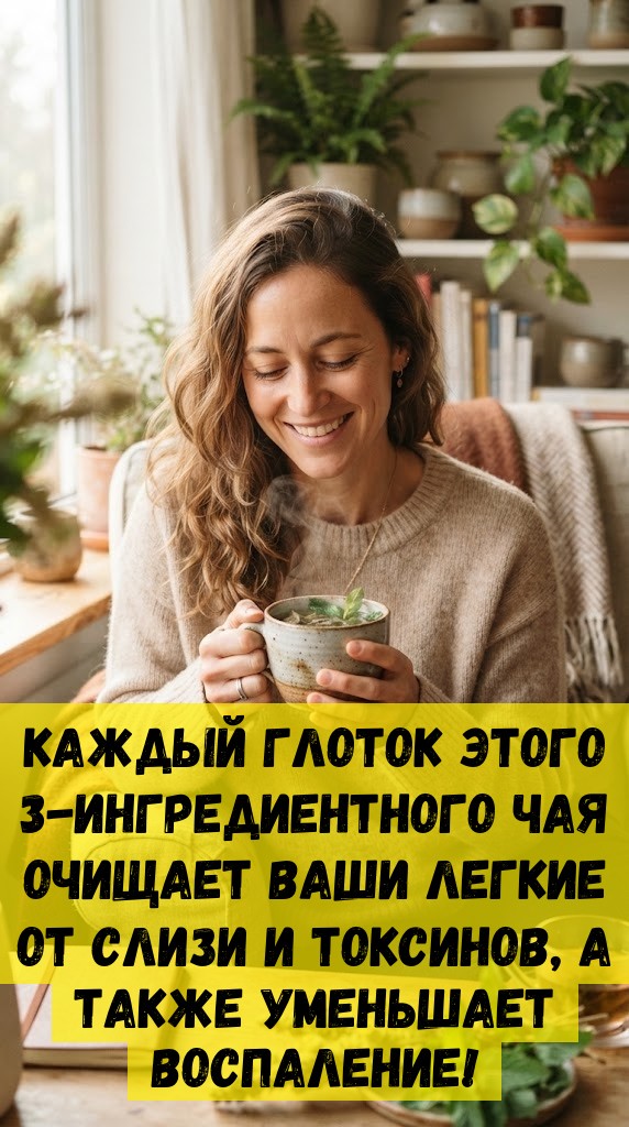 Каждый глоток этого 3-ингредиентного чая очищает ваши легкие от слизи и токсинов, а также уменьшает воспаление!