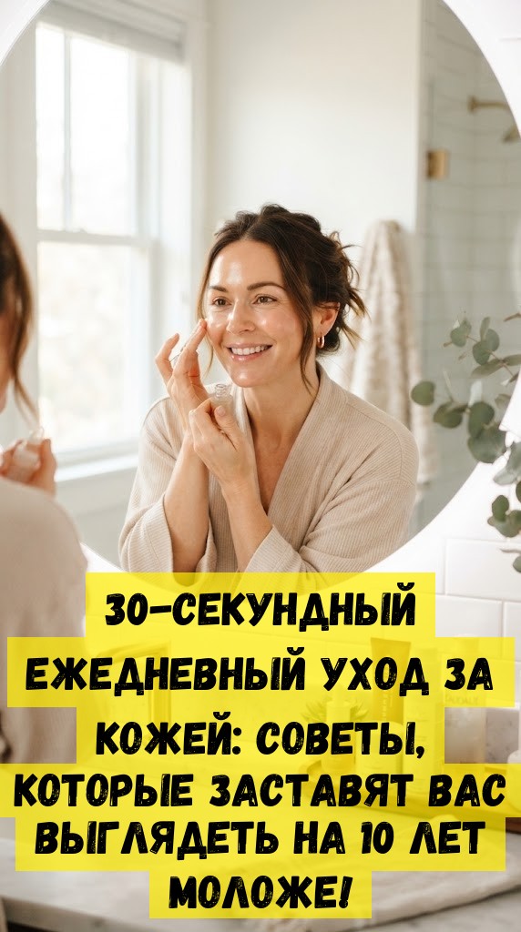 30-секундный ежедневный уход за кожей: советы, которые заставят вас выглядеть на 10 лет моложе!