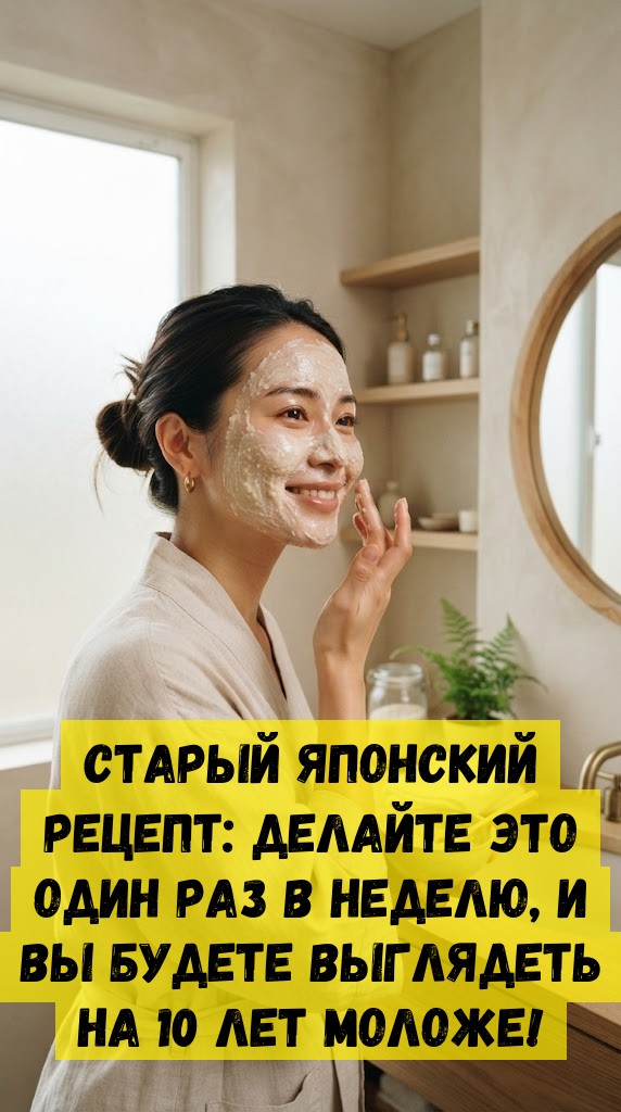 Старый японский рецепт: делайте это один раз в неделю, и вы будете выглядеть на 10 лет моложе!