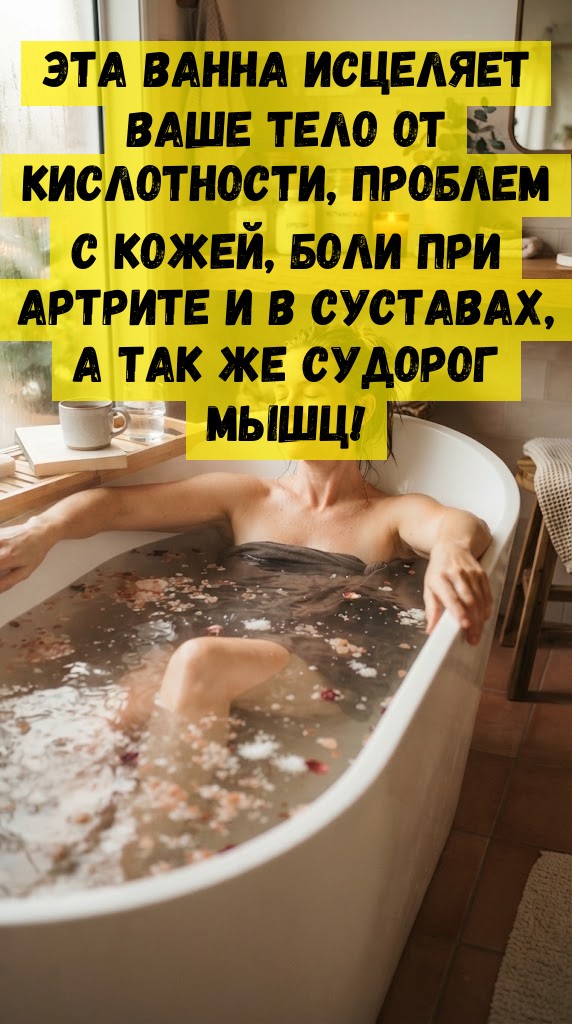 Эта ванна исцеляет ваше тело от кислотности, проблем с кожей, боли при артрите и в суставах, а так же судорог мышц!