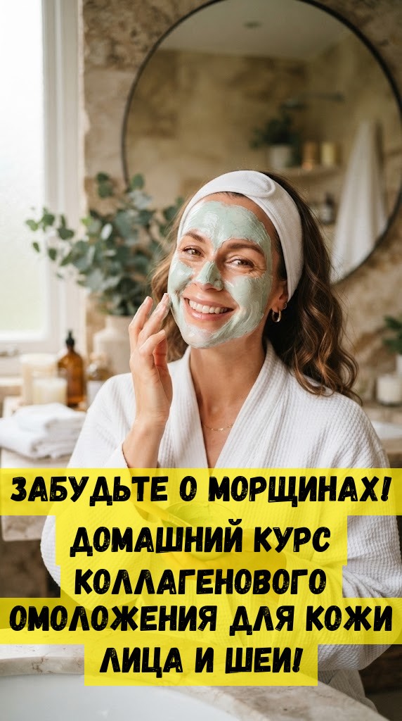 Забудьте о морщинах! Домашний курс коллагенового омоложения для кожи лица и шеи!