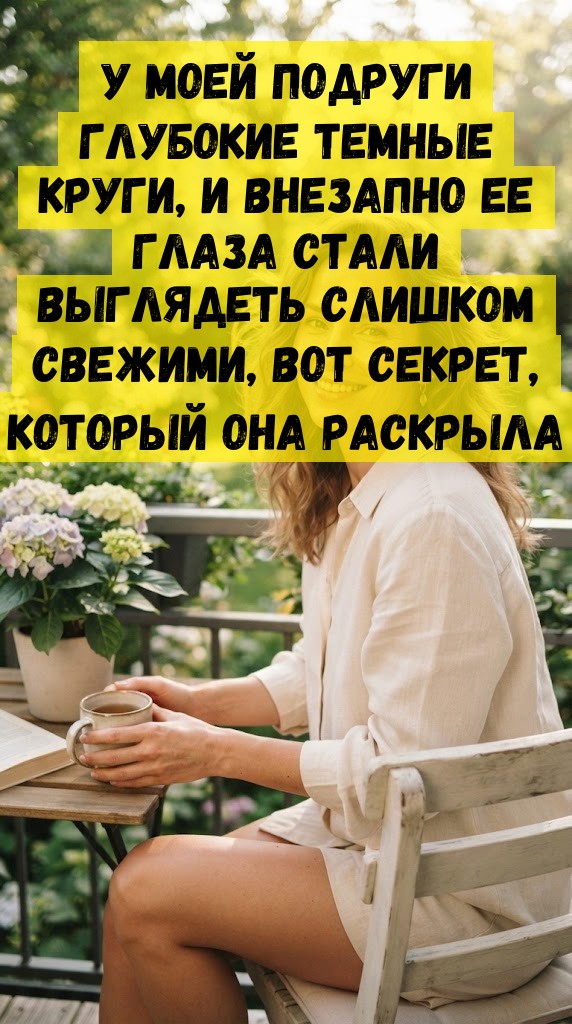 У моей подруги глубокие темные круги, и внезапно ее глаза стали выглядеть слишком свежими, вот секрет, который она раскрыла