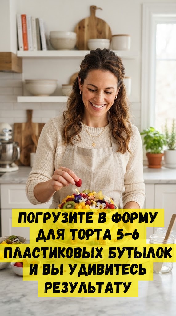 Погрузите в форму для торта 5-6 пластиковых бутылок и вы удивитесь результату Погрузите в форму для торта 5-6 пластиковых бутылок и вы удивитесь результату