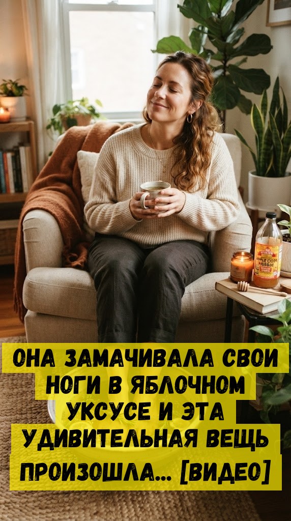 Она замачивала свои ноги в яблочном уксусе и эта удивительная вещь произошла... [видео]