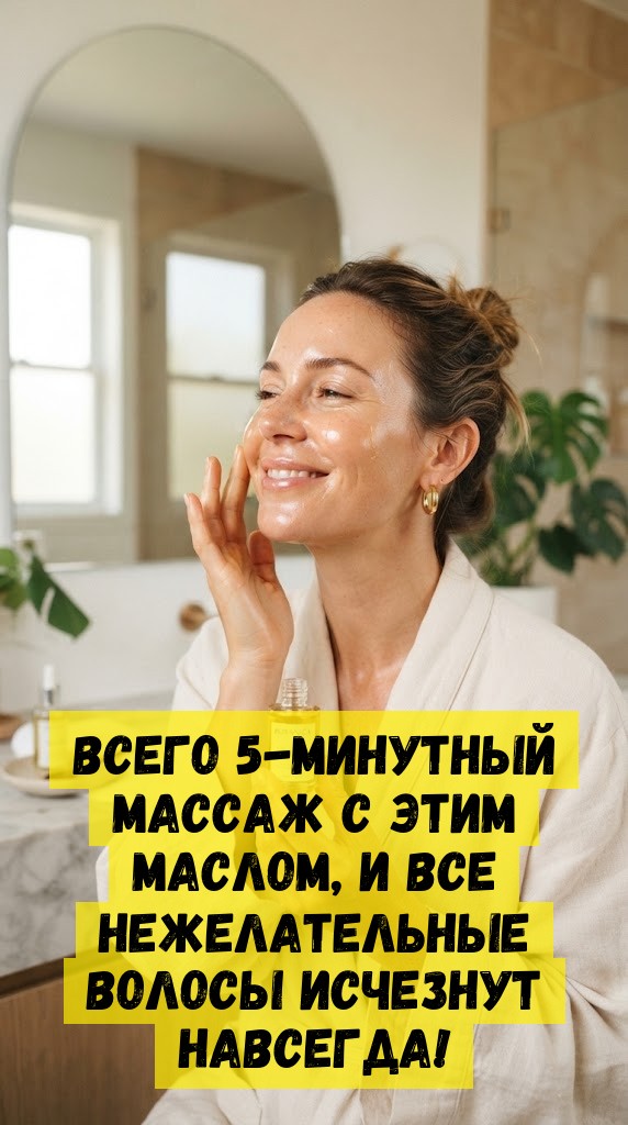 Всего 5-минутный массаж с этим маслом, и все нежелательные волосы исчезнут навсегда!