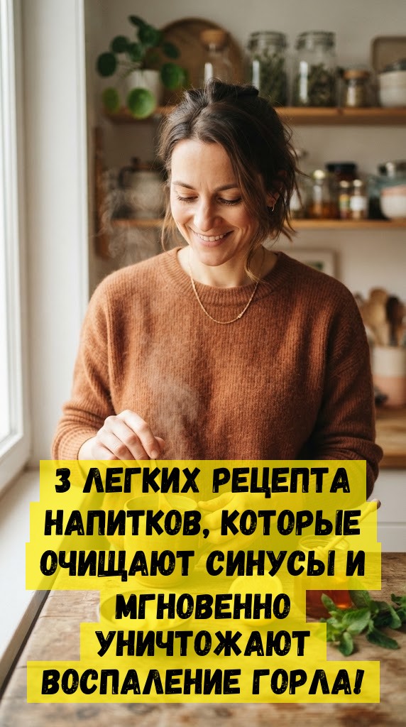 3 легких рецепта напитков, которые очищают синусы и мгновенно уничтожают воспаление горла!