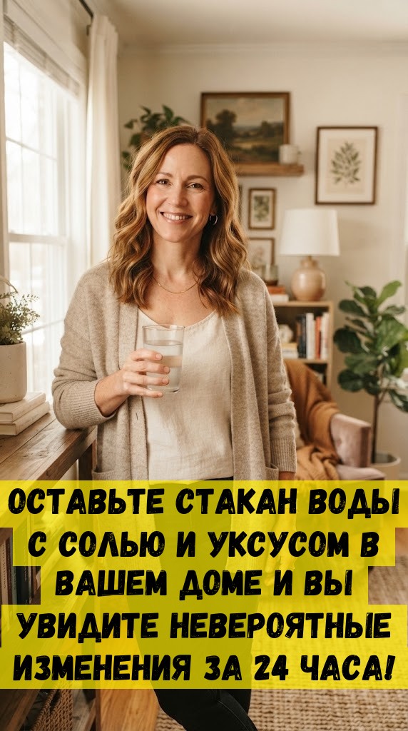 Оставьте стакан воды с солью и уксусом в вашем доме и вы увидите невероятные изменения за 24 часа!