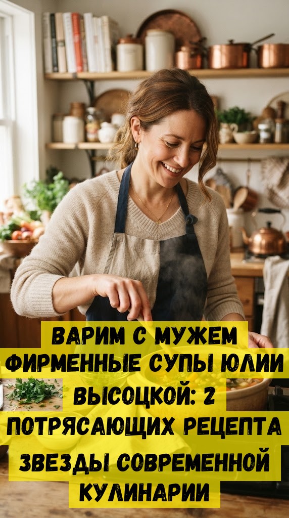 Варим с мужем фирменные супы Юлии Высоцкой: 2 потрясающих рецепта звезды современной кулинарии