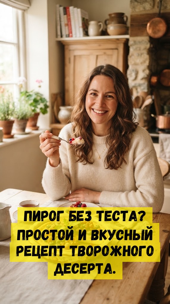 Пирог без теста? Простой и вкусный рецепт творожного десерта.