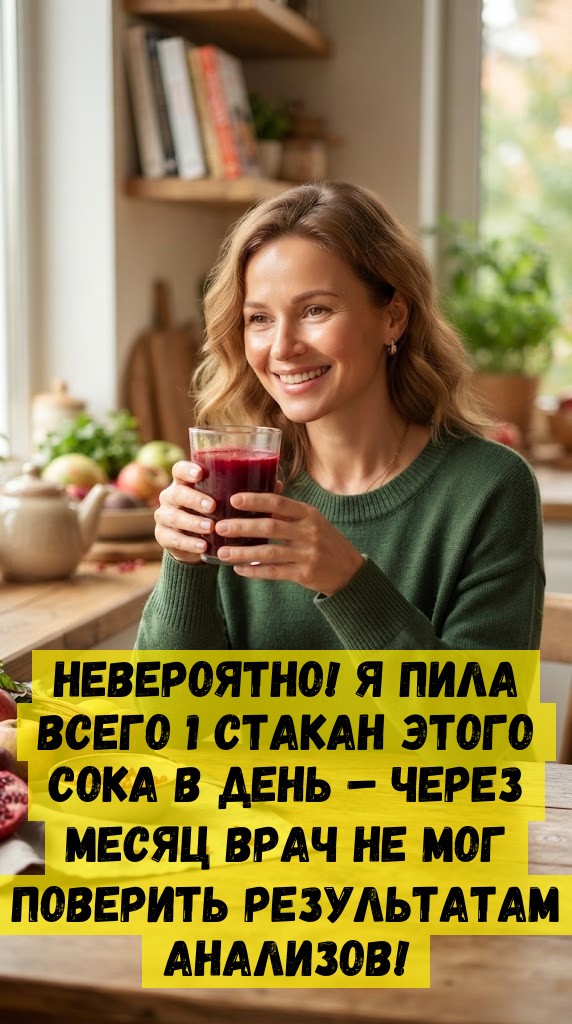 Невероятно! Я пила всего 1 стакан этого сока в день – через месяц врач не мог поверить результатам анализов! Невероятно! Я пила всего 1 стакан этого сока в день – через месяц врач не мог поверить результатам анализов!