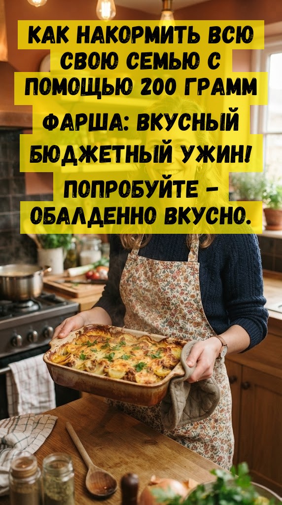Как накормить всю свою семью с помощью 200 грамм фарша: вкусный бюджетный ужин! Попробуйте - обалденно вкусно.
