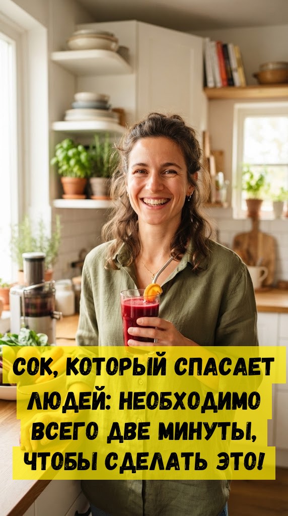Сок, который спасает людей: необходимо всего две минуты, чтобы сделать это!