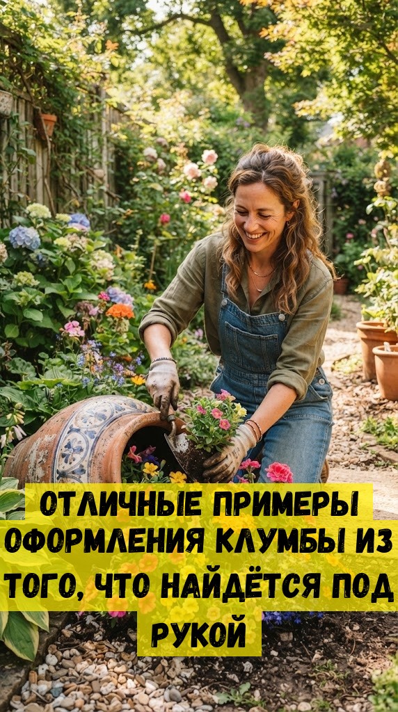Отличные примеры оформления клумбы из того, что найдётся под рукой Отличные примеры оформления клумбы из того, что найдётся под рукой
