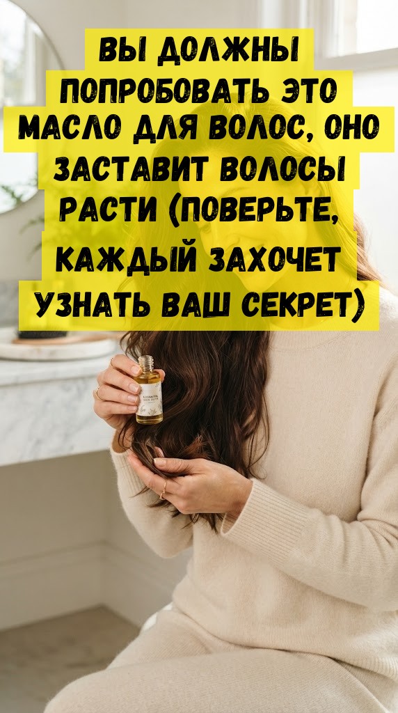Вы должны попробовать это масло для волос, оно заставит волосы расти (поверьте, каждый захочет узнать Ваш секрет)