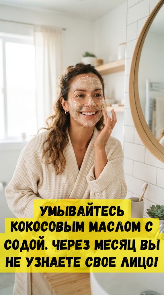 Умывайтесь кокосовым маслом с содой. Через месяц вы не узнаете свое лицо!