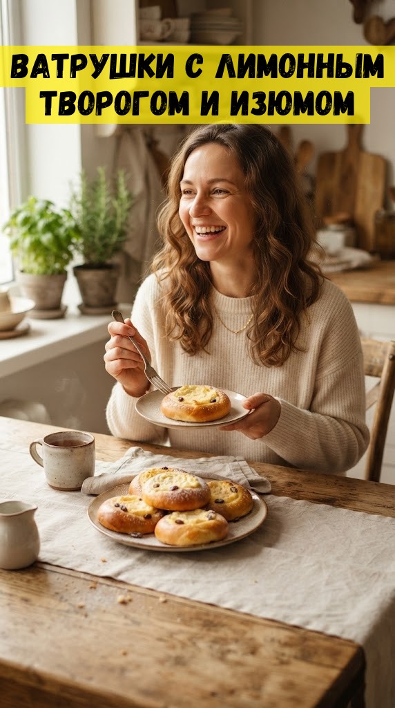Ватрушки с лимонным творогом и изюмом