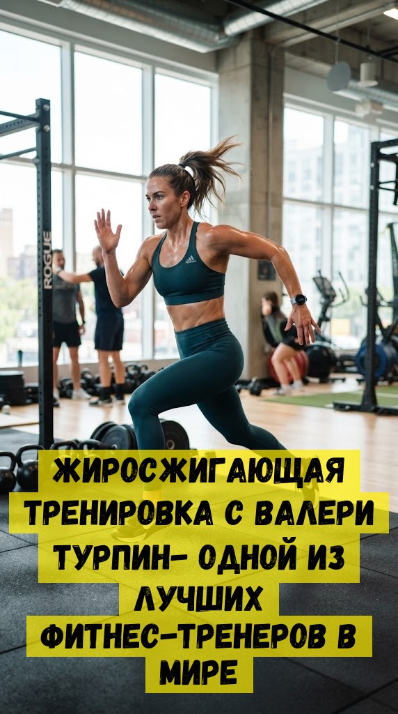 Жиросжигающая тренировка с Валери Турпин- одной из лучших фитнес-тренеров в мире