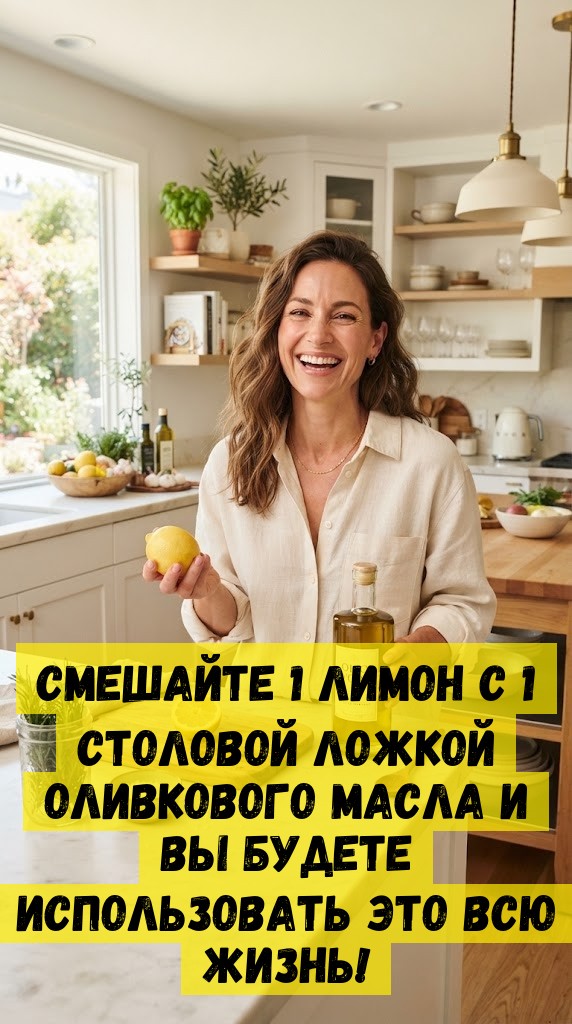 Смешайте 1 лимон с 1 столовой ложкой оливкового масла и Вы будете использовать это всю жизнь!