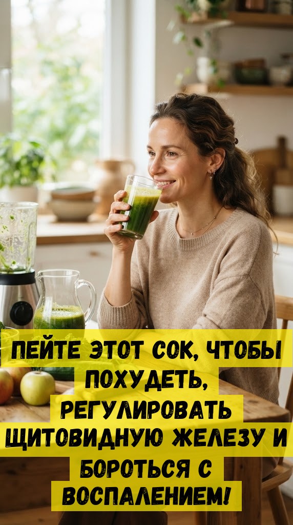 Пейте этот сок, чтобы похудеть, регулировать щитовидную железу и бороться с воспалением!