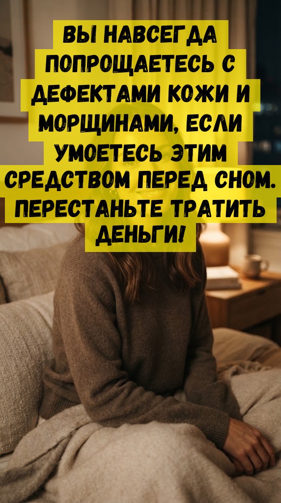 Вы навсегда попрощаетесь с дефектами кожи и морщинами, если умоетесь этим средством перед сном. Перестаньте тратить деньги!