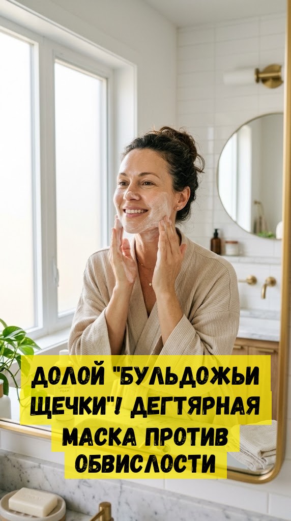 Долой "бульдожьи щечки"! Дегтярная маска против обвислости