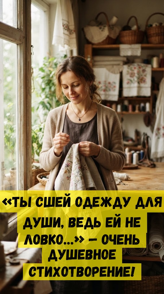 &laquo;Ты сшей одежду для души, ведь ей не ловко&hellip;&raquo; &mdash; очень душевное стихотворение!