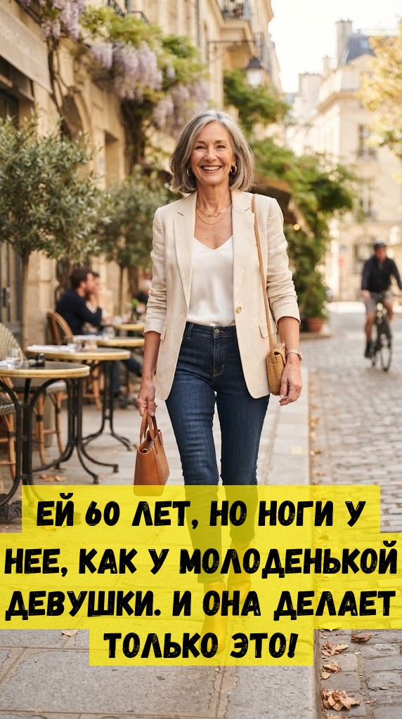 Ей 60 лет, но ноги у нее, как у молоденькой девушки. И она делает только это!