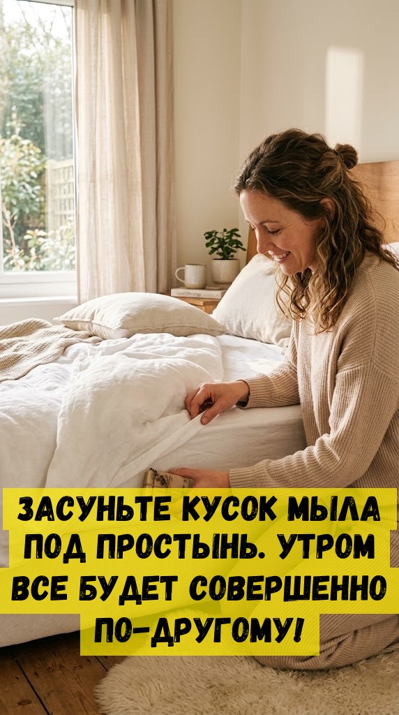 Засуньте кусок мыла под простынь. Утром все будет совершенно по-другому!