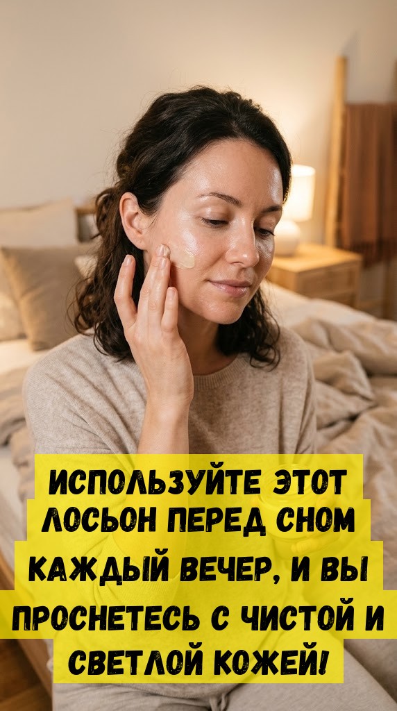 Используйте этот лосьон перед сном каждый вечер, и вы проснетесь с чистой и светлой кожей!