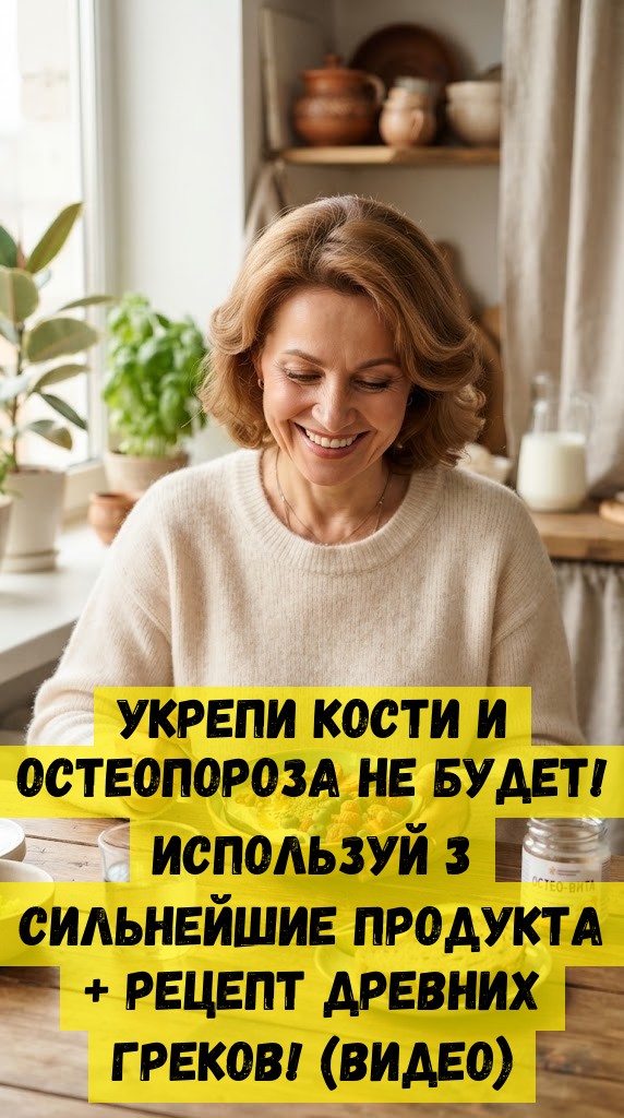 Укрепи кости и остеопороза не будет! Используй 3 сильнейшие продукта + рецепт древних греков! (видео)