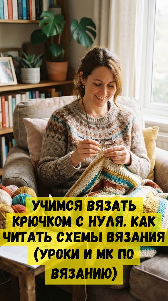 Учимся вязать крючком с нуля. Как читать схемы вязания (Уроки и МК по ВЯЗАНИЮ)