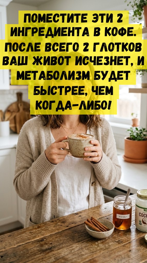 Поместите эти 2 ингредиента в кофе. После всего 2 глотков Ваш живот исчезнет, и метаболизм будет быстрее, чем когда-либо!