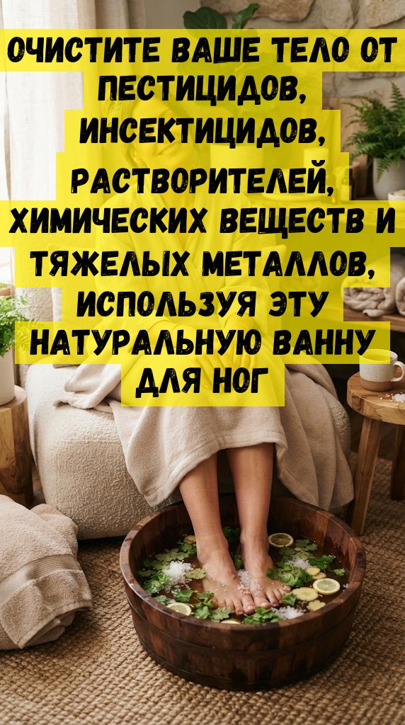 Очистите ваше тело от пестицидов, инсектицидов, растворителей, химических веществ и тяжелых металлов, используя эту натуральную ванну для ног