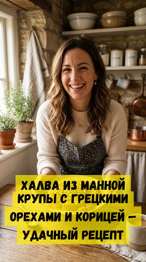Халва из манной крупы с грецкими орехами и корицей &mdash; удачный рецепт