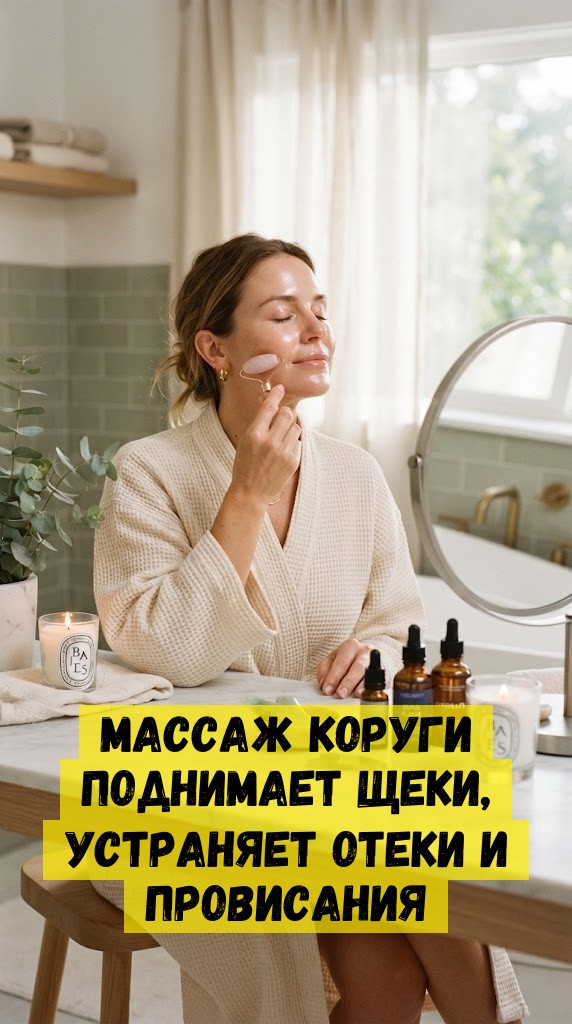Массаж Коруги поднимает щеки, устраняет отеки и провисания
