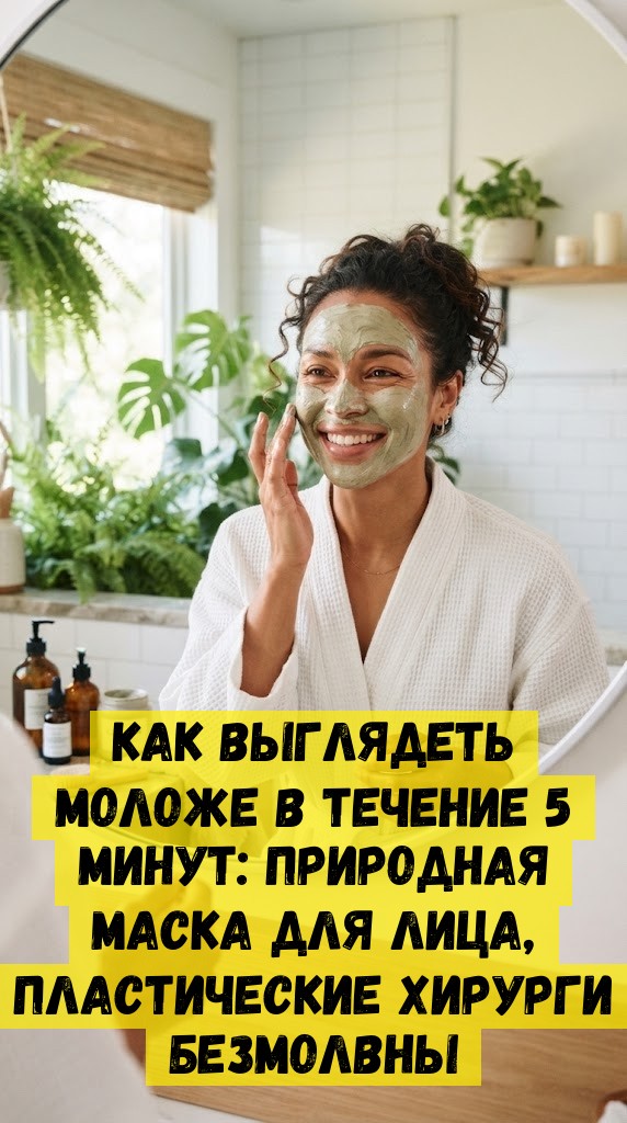 Как выглядеть моложе в течение 5 минут: природная маска для лица, пластические хирурги безмолвны