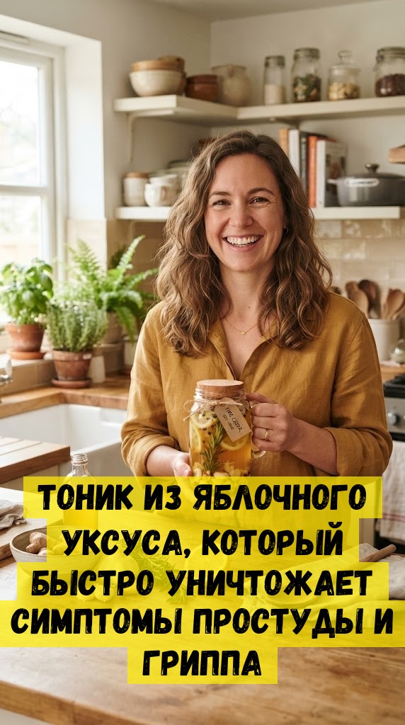 Тоник из яблочного уксуса, который быстро уничтожает симптомы простуды и гриппа