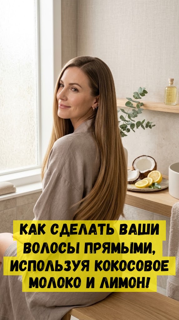 Как сделать ваши волосы прямыми, используя кокосовое молоко и лимон! Как сделать ваши волосы прямыми, используя кокосовое молоко и лимон!